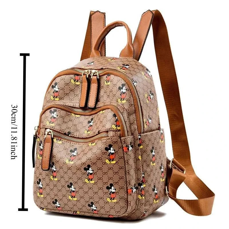 Disney Ladies Backpack Trendy Women's Tote 2025 Mickey Multifunctional Fashion Knapsack Joker Large Capacity Travel Backpack New - M & M Global