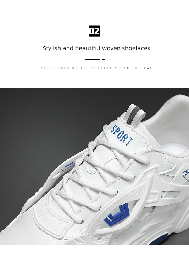 Student height increasing shoes four season new thick sole men's casual sports shoes soft sole comfortable outdoor running shoes - M & M Global