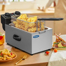 3 Litre Deep Fat Fryer Adjustable Temperature, Chip Pans - Basket & Lid - Fast 2000w High Power, Electric Oil Pot - Overheat Pro - M & M Global