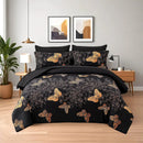 Elegant butterfly hot stamping design printed Comforter sets, 100% microfiber comfortable and breathable, machine washable