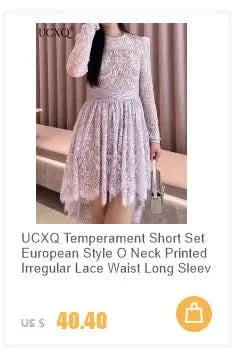 UCXQ Elegant Long Dress Fairy Style Embroidery Lace Patchwork Short Sleeve Waist Party Dresses For Women 2025 Spring Summer 9302 - M & M Global