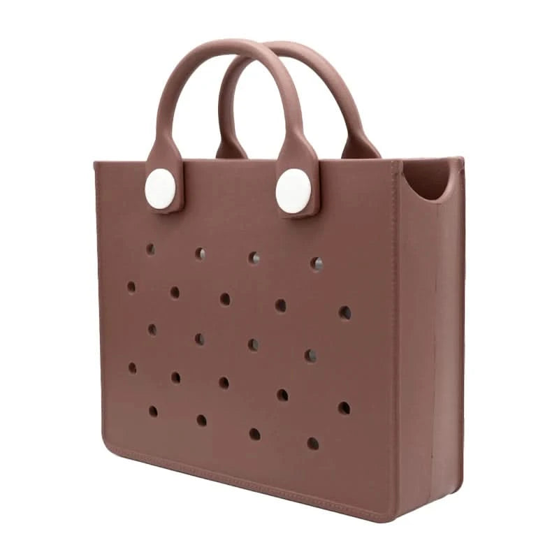 The orange guy Purple Women Fashion New EVA Punched Handbag Casual Waterproof Travel Tote Bag Fit Charms Outdoor Beach Bags - M & M Global