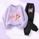 Girls' Cartoon Sweatshirt & Pants Set