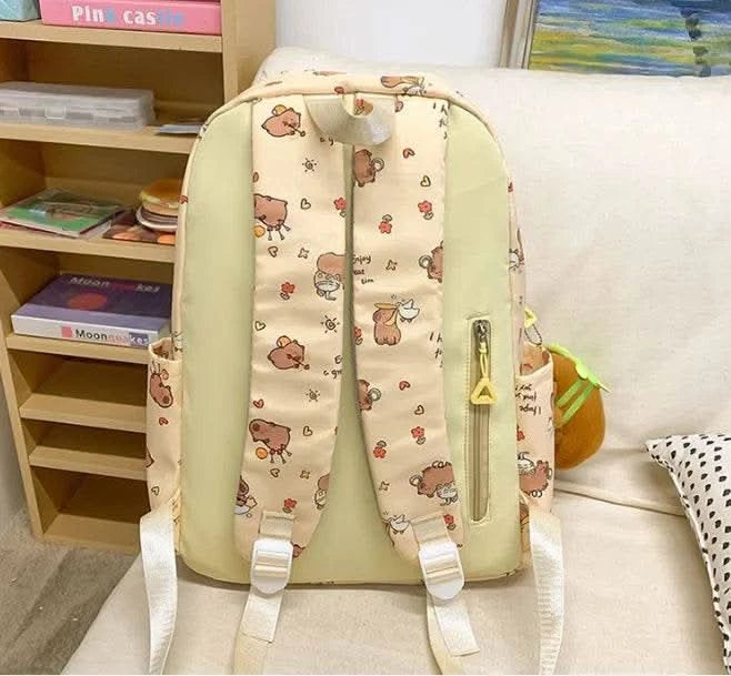 Cute Capybara Backpack for Girls Boys Student Teenager Children's Rucksack Women Cute Casual School Bags Kids Birthday Gift Toy - M & M Global