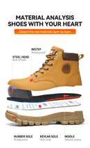 Men Safety Shoes Protective Sneakers Steel Toe Cap Anti-smash Work Shoes Fashion Indestructible Boots Security Anti-Punctur