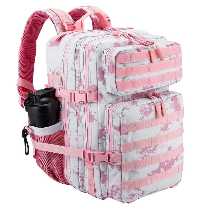LHI 45L Tactical Backpack Waterproof Tie-Dye Sports Travel Daily Gym Rucksacks Weekend Overnight Daypack With Bottle holder - M & M Global