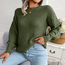 Women Casual Lantern Long Sleeve Knitted Pullovers and Sweaters Autumn Winter 2025