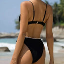 Sexy Bikini Set Women's 2 Piece Swimsuit Vintage Lace Edge Bikini Push Up Swimwear 2025 New Chic Simple Beachwear Bathing Suit - M & M Global