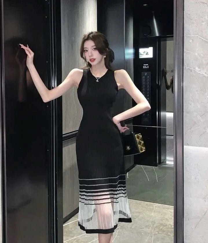 Dresses for Women Black SMidi Woman Dress Party Evening Night Club Prom Casual Youth G Fashion Summer 2024 Retro Sensual Sexy X - M & M Global