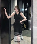 Dresses for Women Black SMidi Woman Dress Party Evening Night Club Prom Casual Youth G Fashion Summer 2024 Retro Sensual Sexy X - M & M Global