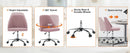 JHK Armless Small Desk Office Chair Cute Vanity Swivel Chair with Back Modern Fabric with Wheels Swivel Task Home Gaming Chair
