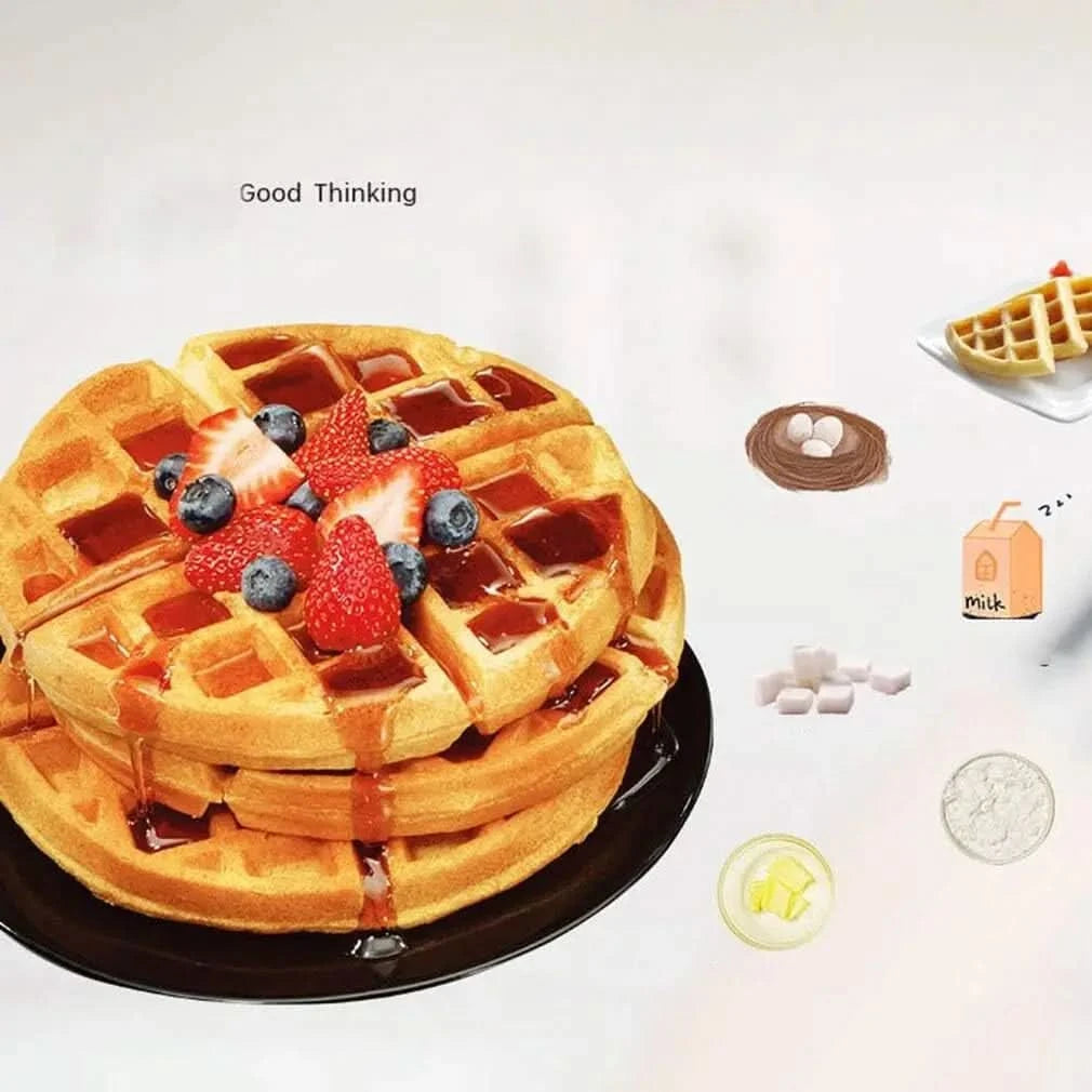 3-minute waffle maker ， breakfast bread maker sandwich maker ， adjustable temperature control electric baking pan Waffle machine - M & M Global