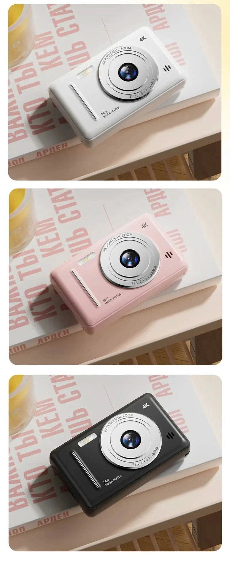4K Digital Camera 5000W Pixel Retro CCD Portable Card Camera Entry-level Camera Dual Camera Flash 50 Million Pixels Auto Focus - M & M Global