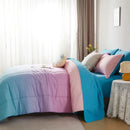 Gradient Comforter Set-7 Pieces in a Bag, Bedding Sets with Comforters,Flat Sheets, Fitted Sheet,2 Pillowcases & 2 PillowShams