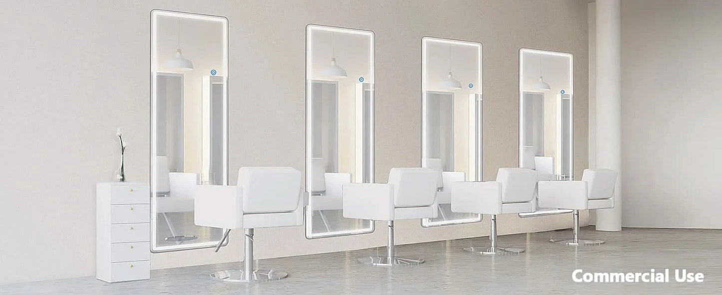 JHK Led 64"x21" Full Length Mirror Standing Hanging or Wall-Mounted Mirrors with Stand Aluminum Alloy Frame For Living Room
