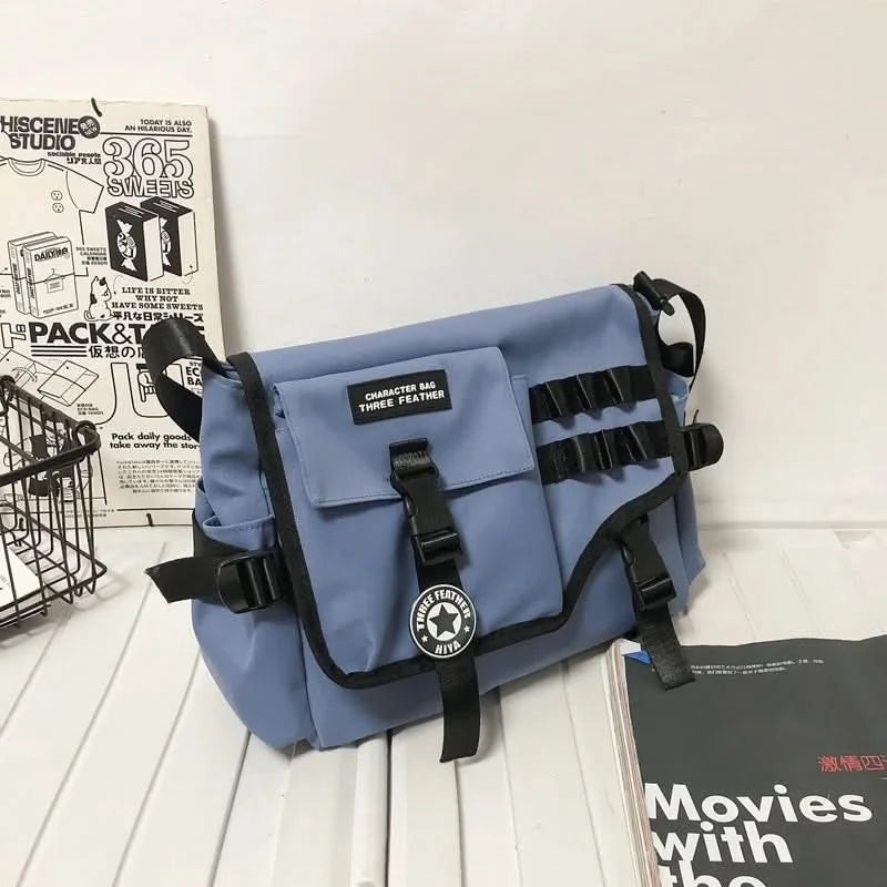 Unisex Nylon Fabric Messenger Bags Multi Pockets Large Capacity Shoulder Shopper Tote Bag Student School Satchels Female Handbag - M & M Global