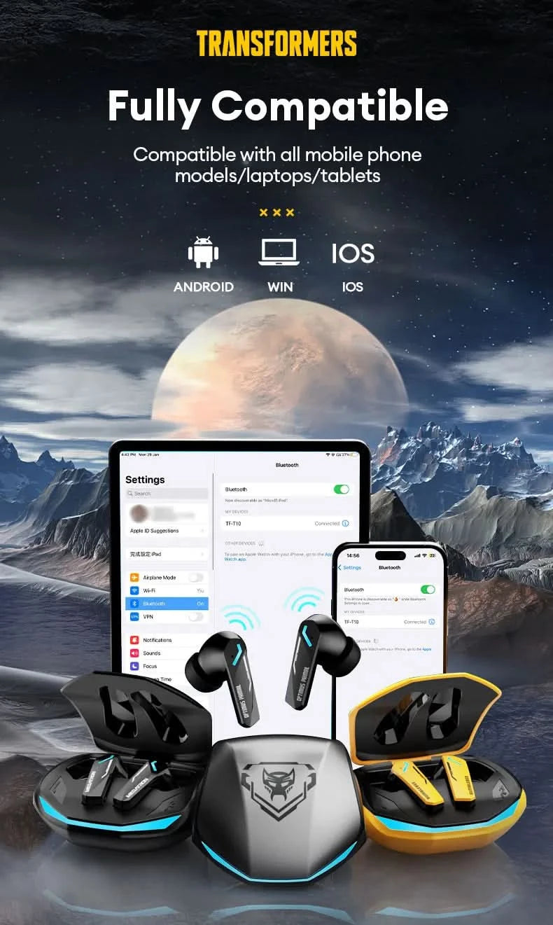 Ship From US Transformers Bluetooth Earphones Wireless Gaming Headset GM2 Pro Low Latency Earbuds HD Call with Mic 2025 New