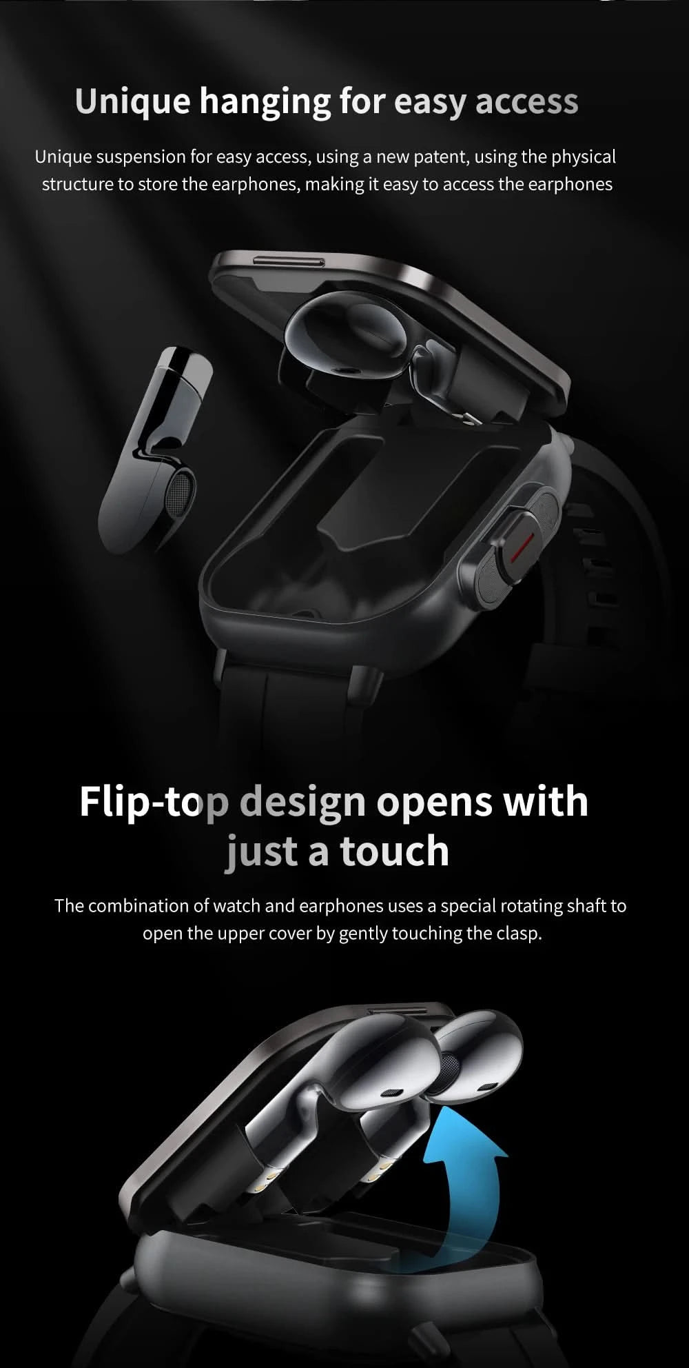 D8 2-In-1 Smartwatch with Headphone 2" Bt Call NFC Sleep Monitor Smart Watch Earbuds Compatible With iPhone Android 2025 - M & M Global