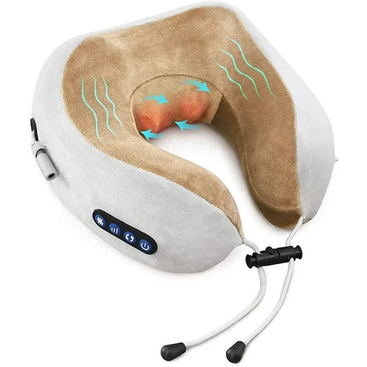 Electric Neck Massager With Heat Vibration 3D Kneading Shiatsu Massage U Shaped Pillow For Shoulder Cervical Pain Relief Fatigue - M & M Global