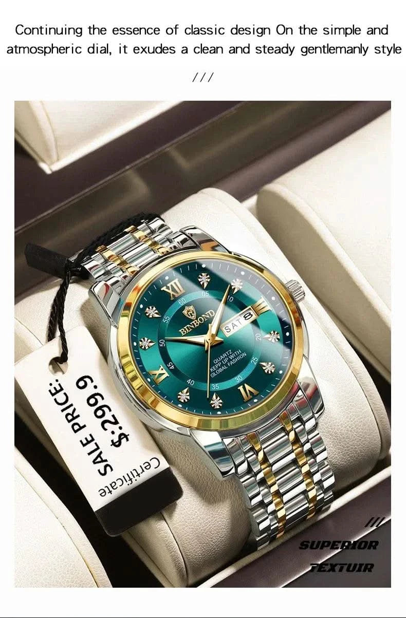 Casual Business Movement Fashion Quartz Wristwatches Gold Diamond Clock Men Luxury Watch Automatic Watches Mens Gifts Relojes - M & M Global