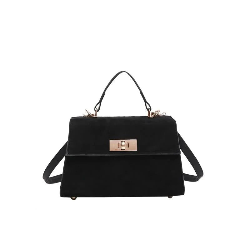 Trendy Suede Shoulder Bag Square Clutch Handbag with Adjustable Strap Satchel Purse Tote Bag for Women Work Shopping Travel - M & M Global