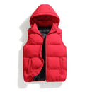 Men Autumn Thicken Cotton Sleeveless Vests Jacket Coat Mens Winter Warm Detachable Hat Outwear Waistcoat Hooded Vest Jacket Male