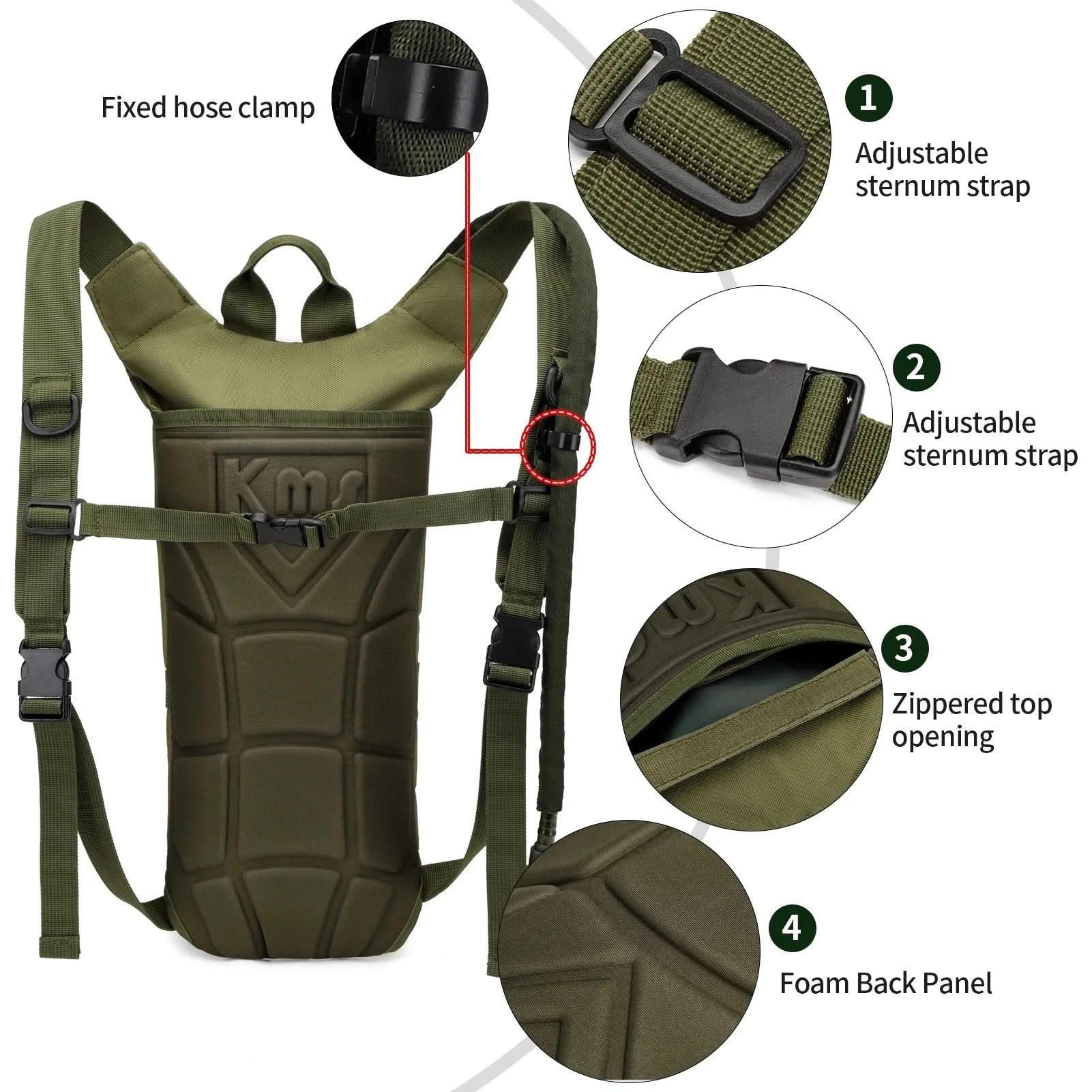 Tactical Water Hydration Pack - Military Class Camel Backpack with 3L Leakproof Water Bladder for Running, Jogging, Cycling - M & M Global