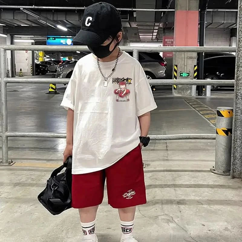 Shohoku Cotton Boys Clothes Sets Summer T-Shirt + Short Pants 2PCS Slam Dunk Sport Basketball Kids Clothing Children Outfits - M & M Global