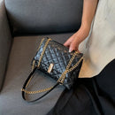 Luxury Laser Design Chevron Quilted Shoulder Bag  Women's High Quality Embroidered Thread PU Leather Crossbody Messenger Bag - M & M Global