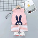 Summer Cute Cartoon 2PCS Kids Baby Boys Girls Cartoon Vest Top Shorts Pants Set Clothes Children Pajamas Girls Clothing Sets - M & M Global