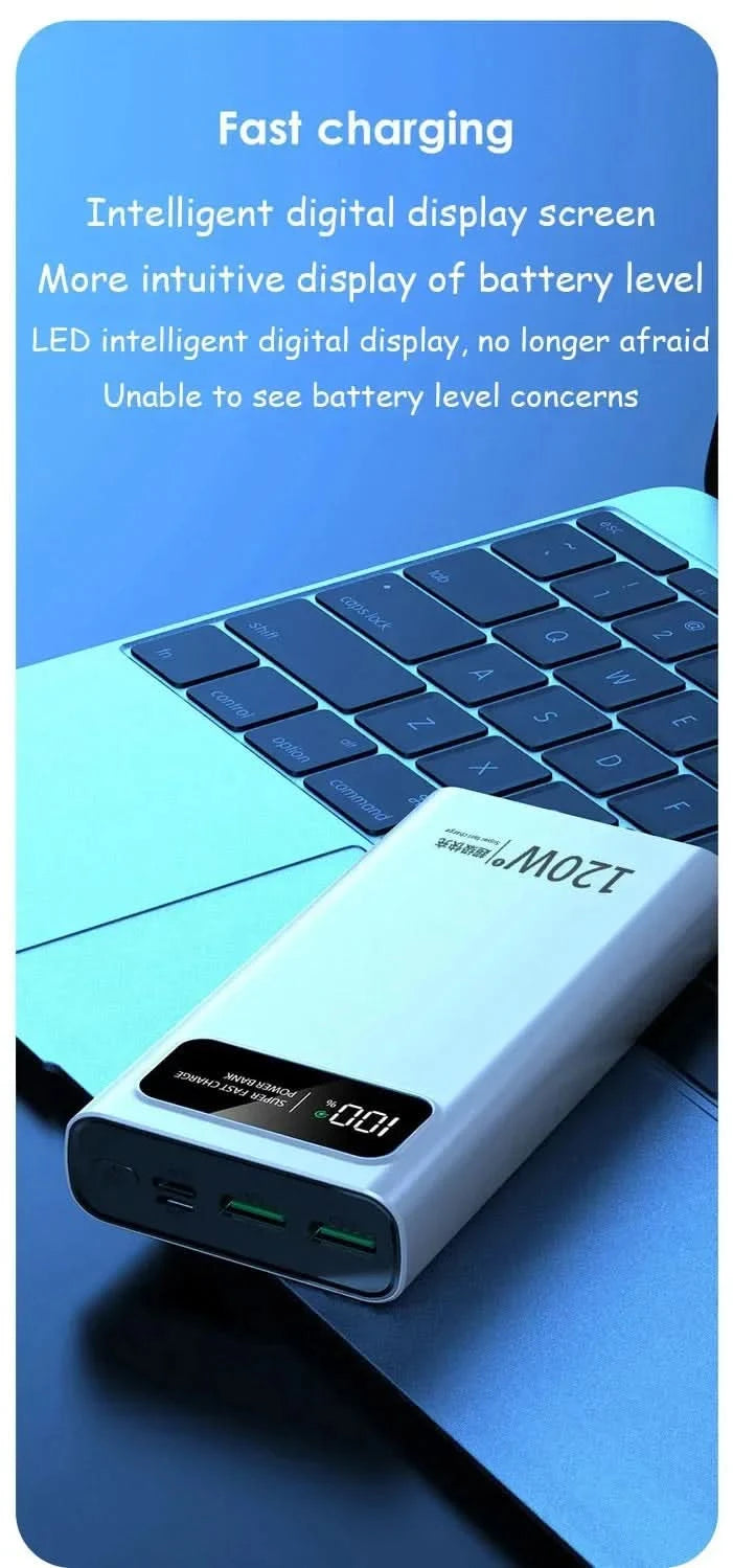 Xiaomi Fast Charging Power Bank 200000mAh Ultra Large Capacity Powerbank 120W Super Charge Portable External Battery LED Display - M & M Global