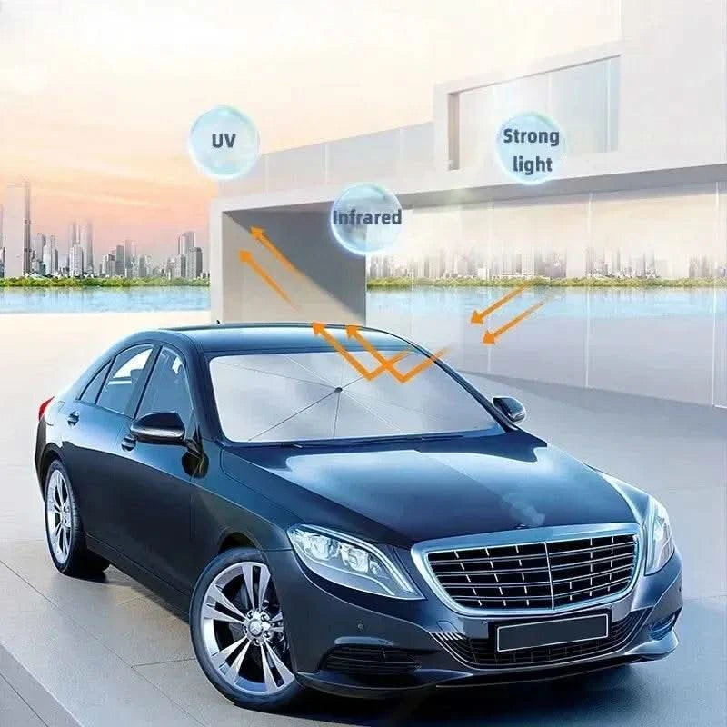 Car Sunshade Umbrella For Auto Shading Car Sun Shade Protector Parasol Summer Sun Interior Windshield Protection Curtain - M & M Global