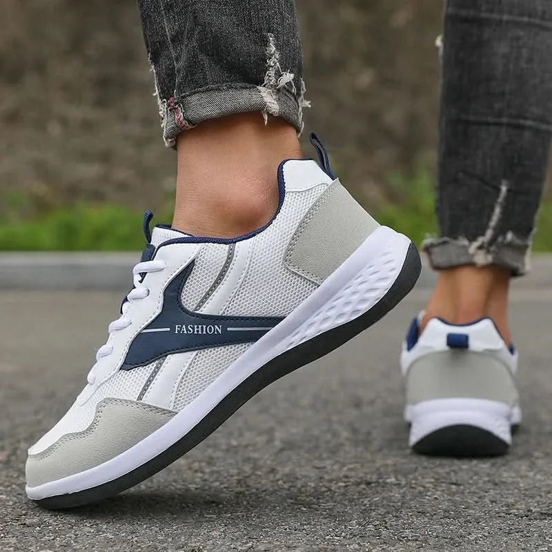 Men's Pu Leather Shoes 2025 New Lightweight Non-slip Sneakers Breathable Male Outdoor Running Shoes Lace Up Soft Sport Shoes - M & M Global