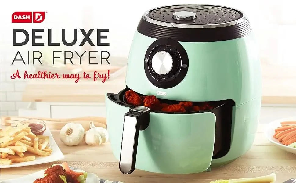 Deluxe Electric Air Fryer + Oven Cooker with Temperature Control, Non-stick Fry Basket, Recipe Guide + Auto Shut Off Feature, 17 - M & M Global