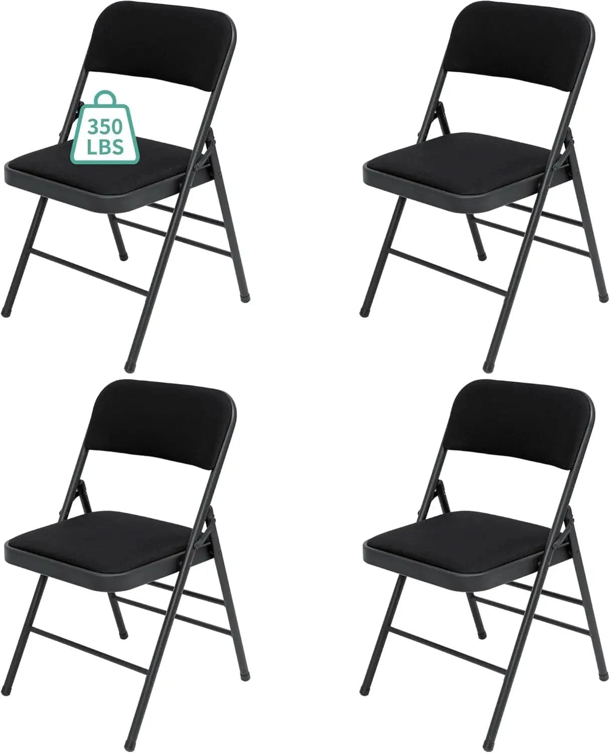 6 Pack Folding Chairs, Fabric Dining Chair Set with Padded Cushion, Indoor Outdoor Folding Chairs Seat for Home Office Events
