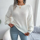 Women Casual Lantern Long Sleeve Knitted Pullovers and Sweaters Autumn Winter 2025