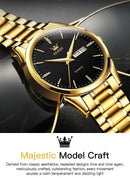 OLEVS Men Watches Waterproof Stainless Steel Quartz Male Wristwatch Gold Watch Fashion Luminous Luxury Calendar Business Clock - M & M Global