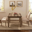 Rustic Dining Table, Farmhouse Kitchen Dining Chairs , Charming 60" Rectangular Wooden Table& Upholstered