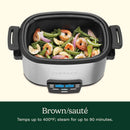 MSC-600 3-In-1 Cook Central 6-Quart Multi-Cooker: Slow Cooker, Brown/Saute, Steamer, Silver - M & M Global