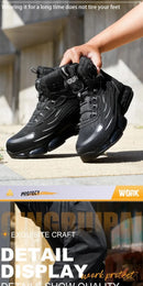 Men's high top lace-free comfortable soft sole anti-smash and puncture resistant work shoes