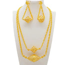 Dubai Jewelry Set Elegant Necklace Earrings Wedding Party Bridal Women's 2024 Gold Color Jewelry Set Luxury - M & M Global