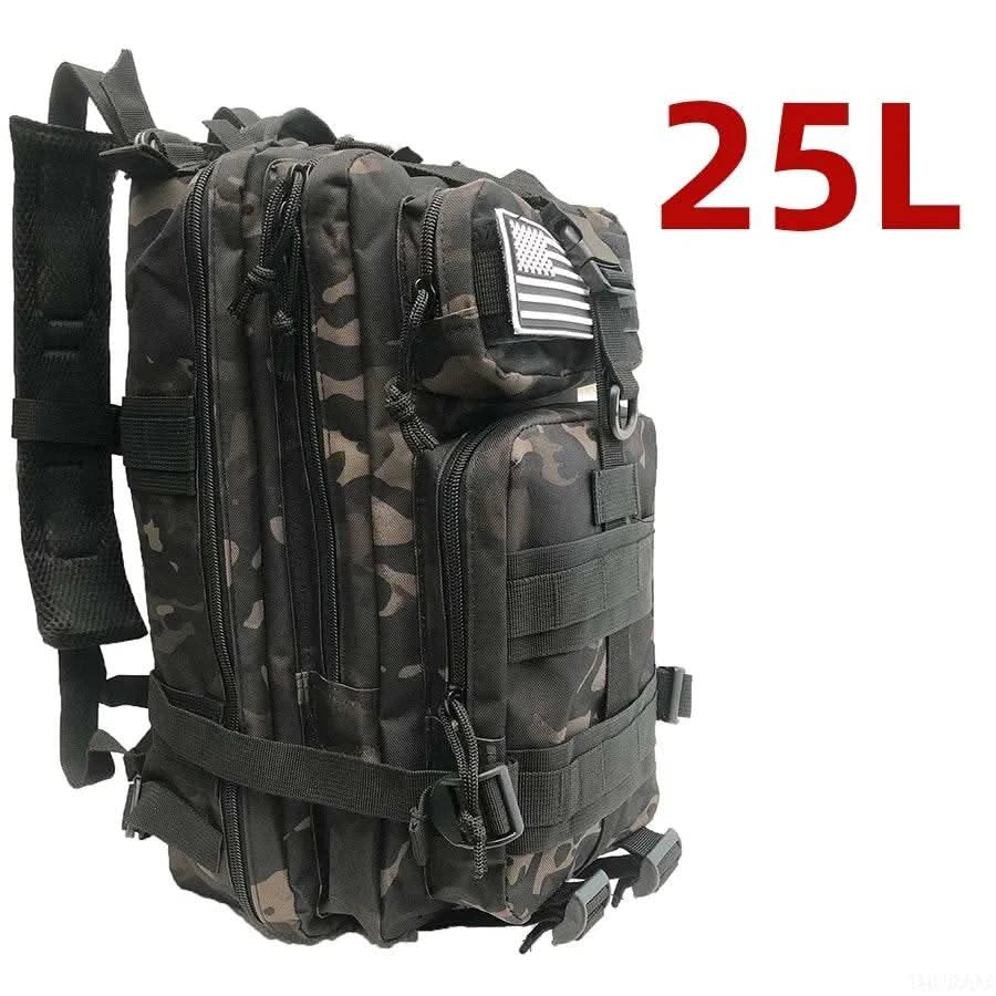 25L/50L Sturdy Nylon Waterproof Tactical Sports Trekking Fishing Hunting Camping Hiking Bag Backpack Outdoor Rucksacks - M & M Global