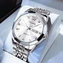 OLEVS Men's Watches Causal Fashion Original Quartz Watch for Man Waterproof Stainless Steel Luminous Date Week Trend Dress Reloj - M & M Global