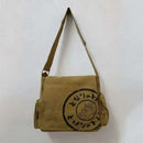 Canvas Messenger Handbag Large Capacity Washed Women Oblique Straddle Canvas Bag Simple Vintage Cartoon Leisure Shoulder Handbag - M & M Global