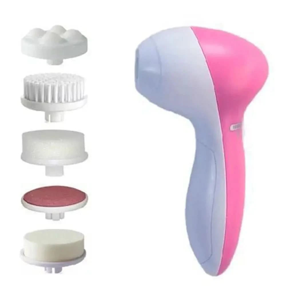 Electric Facial Cleaner 5 IN 1 Face Cleansing Brush Wash Machine Spa Skin Care Massager Blackhead Cleaning Facial Cleanser Tools - M & M Global