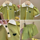 Children's Clothing Sets Korea Short Sleeved Casual Shirt Dress Polo T-shirt+Shorts Sets Sisters Girls Summer Kids Clothes Girls - M & M Global