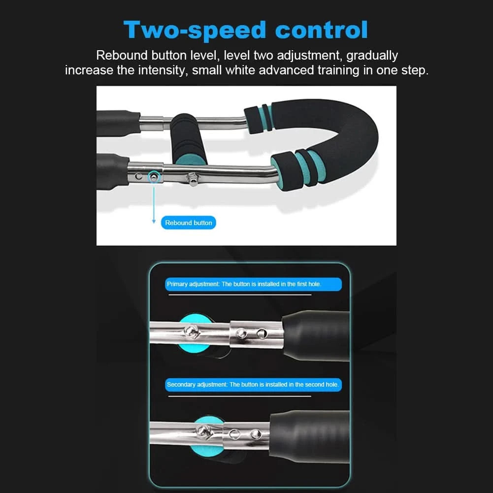 Twister Arm Exerciser with Foam Handle Adjustable Spring Workout Bar Forearm Triceps Chest Expander Portable Fitness Equipment - M & M Global