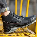 Widen Mens Steel Toe Work Boots Indestructible Shoes Anti-smash Anti-Punctur Construction Work Shoes Anti-static Protective Boot