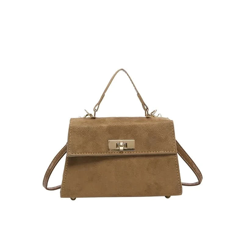 Trendy Suede Shoulder Bag Square Clutch Handbag with Adjustable Strap Satchel Purse Tote Bag for Women Work Shopping Travel - M & M Global