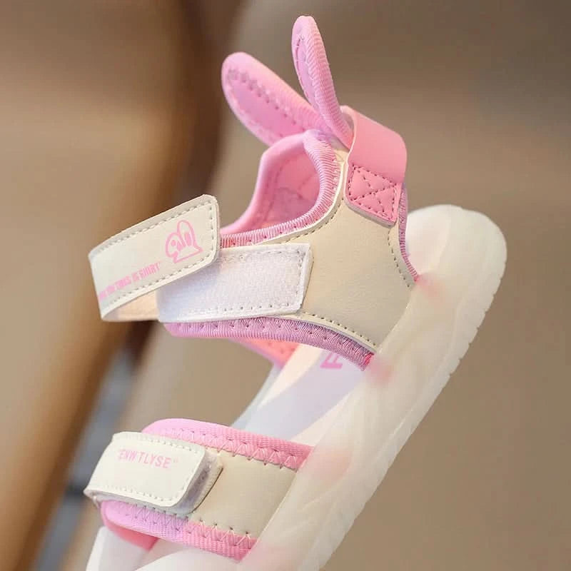 Children's Sandals 2-12 Years Old Cartoon Greenish Pink Soft Boys Girls Beach Shoes Casual Non-slip Kids Baby Sports Sandals - M & M Global
